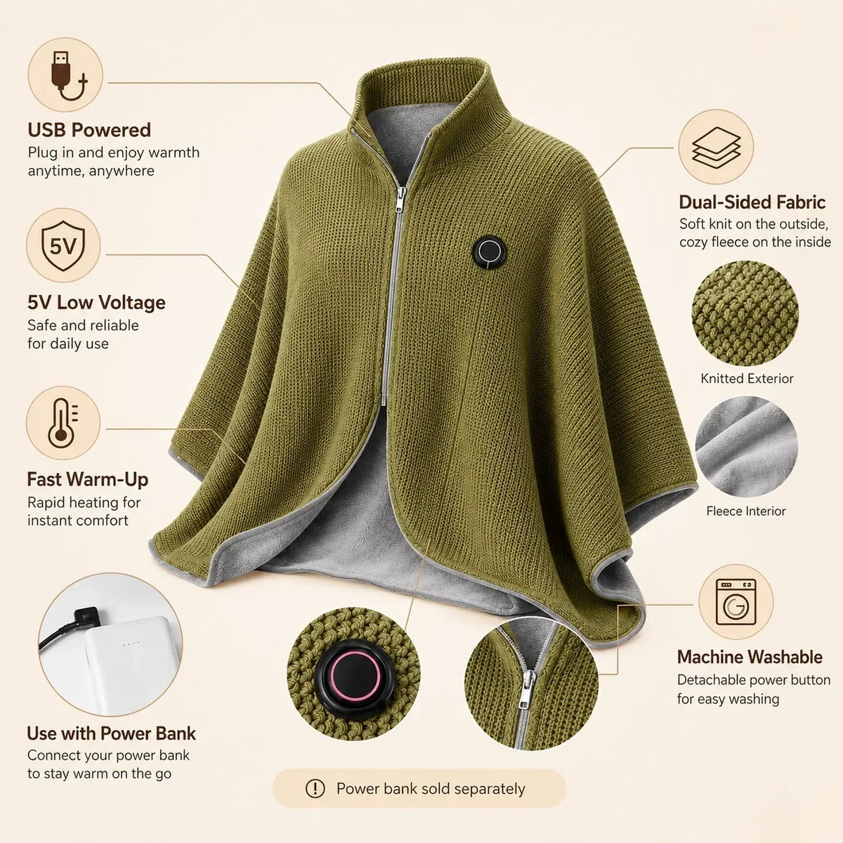 Portable Electric Heated Blanket & Shawl – product image
