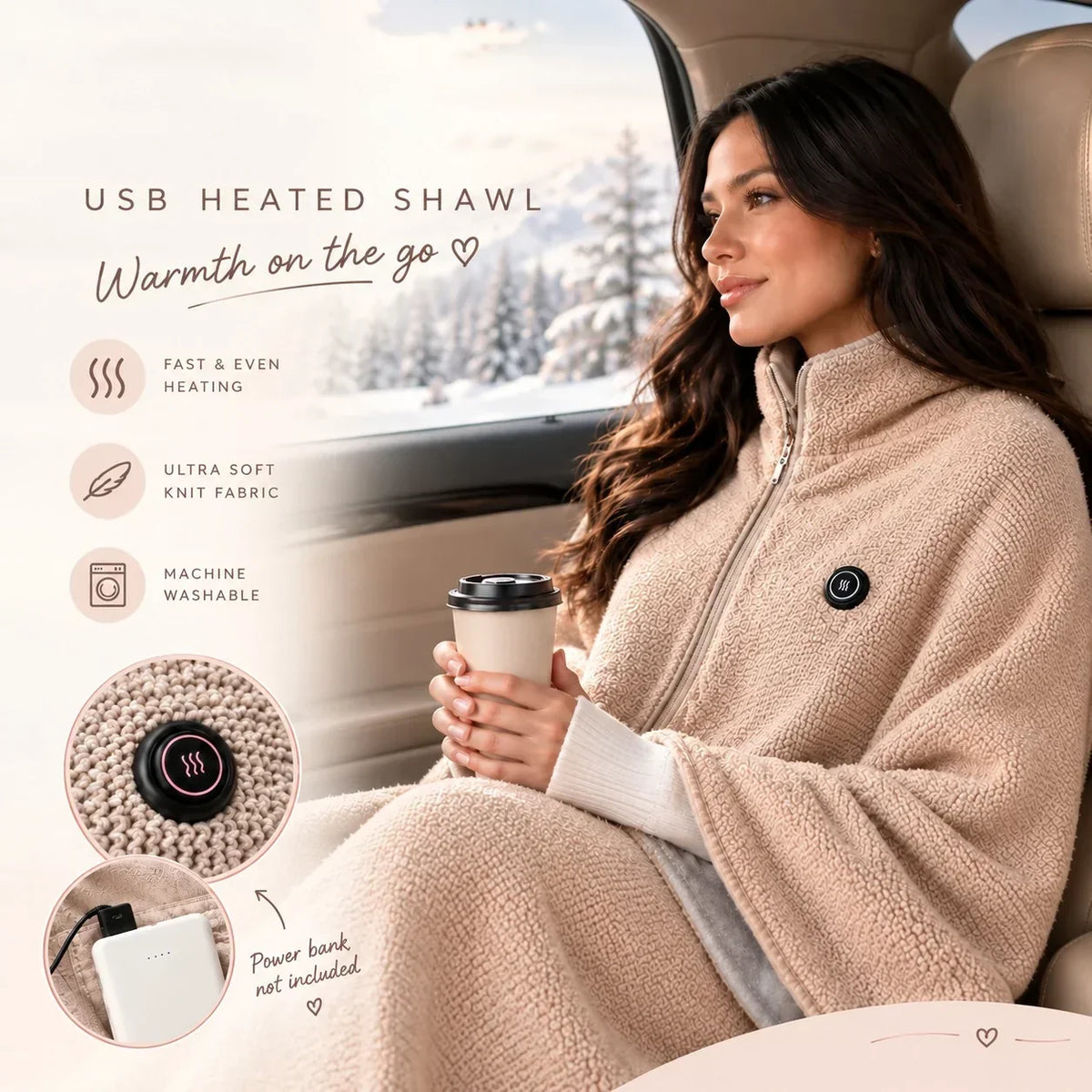 Portable Electric Heated Blanket & Shawl – product image