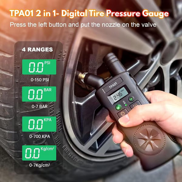 TPMS Relearn Tool and Tire Pressure Gauge – product image