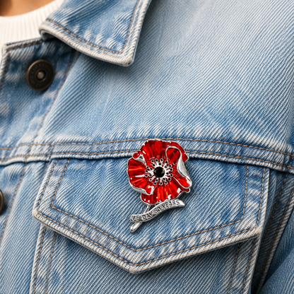 🕊️🌺 80 Years of Freedom — VE Day Anniversary Poppy Brooch