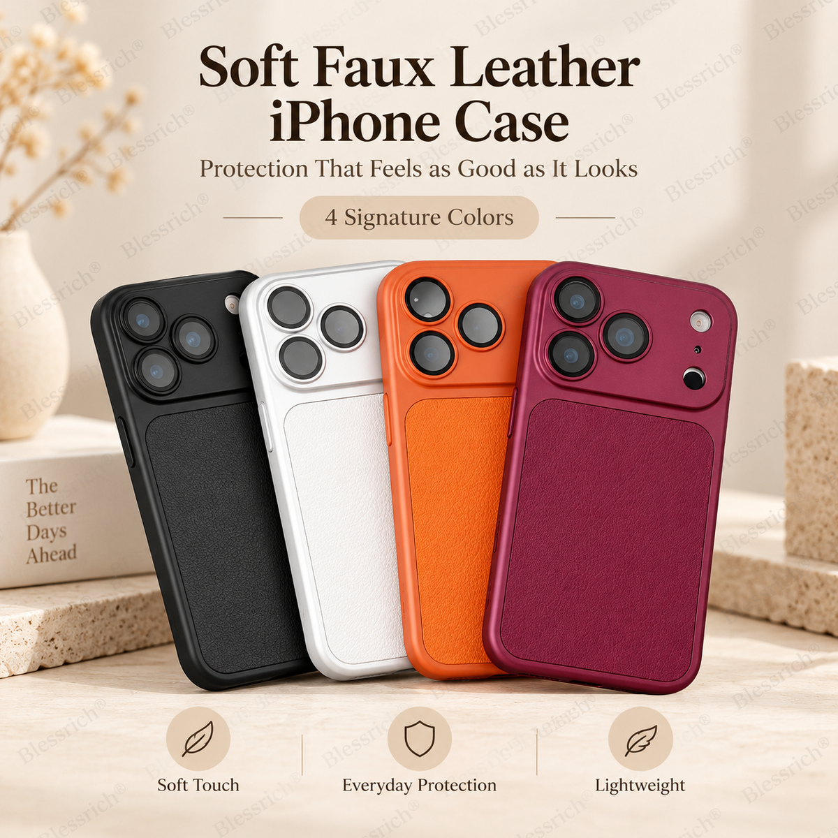 Soft Phone Case with Faux Leather Finish – product image