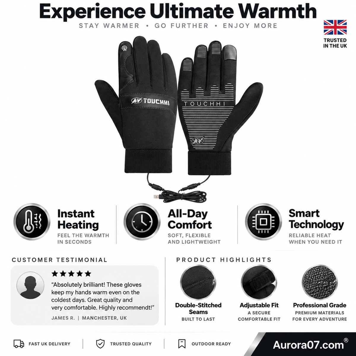 USB-Powered Heated Winter Gloves – product image