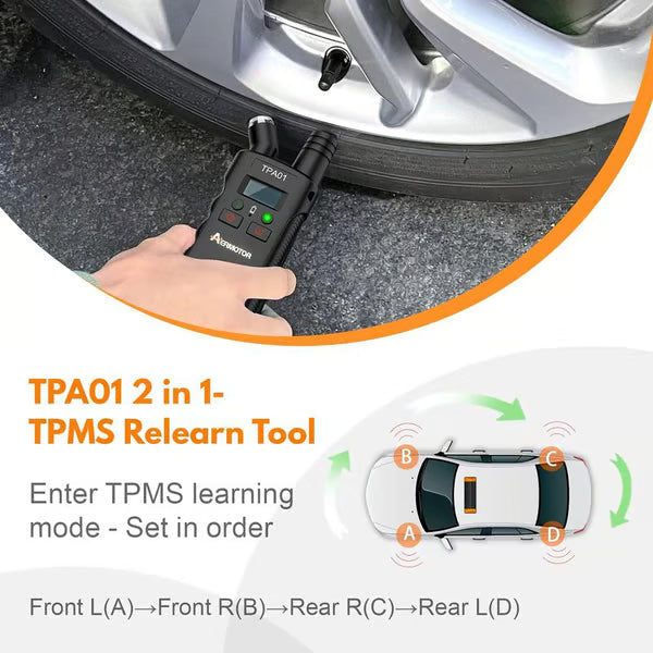 TPMS Relearn Tool and Tire Pressure Gauge – product image