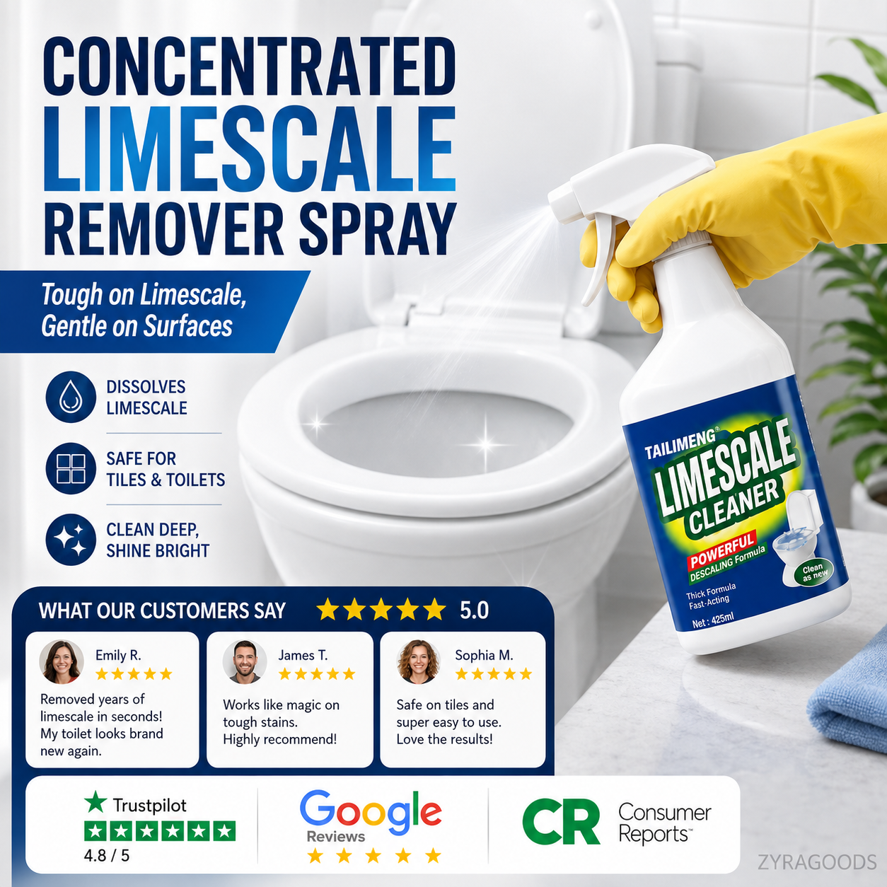 Bathroom limescale cleaner spray – product image 2