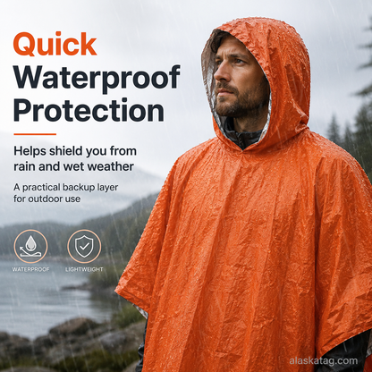 Rain Protection + Thermal Reflection + Emergency Visibility + Ultra-Packable