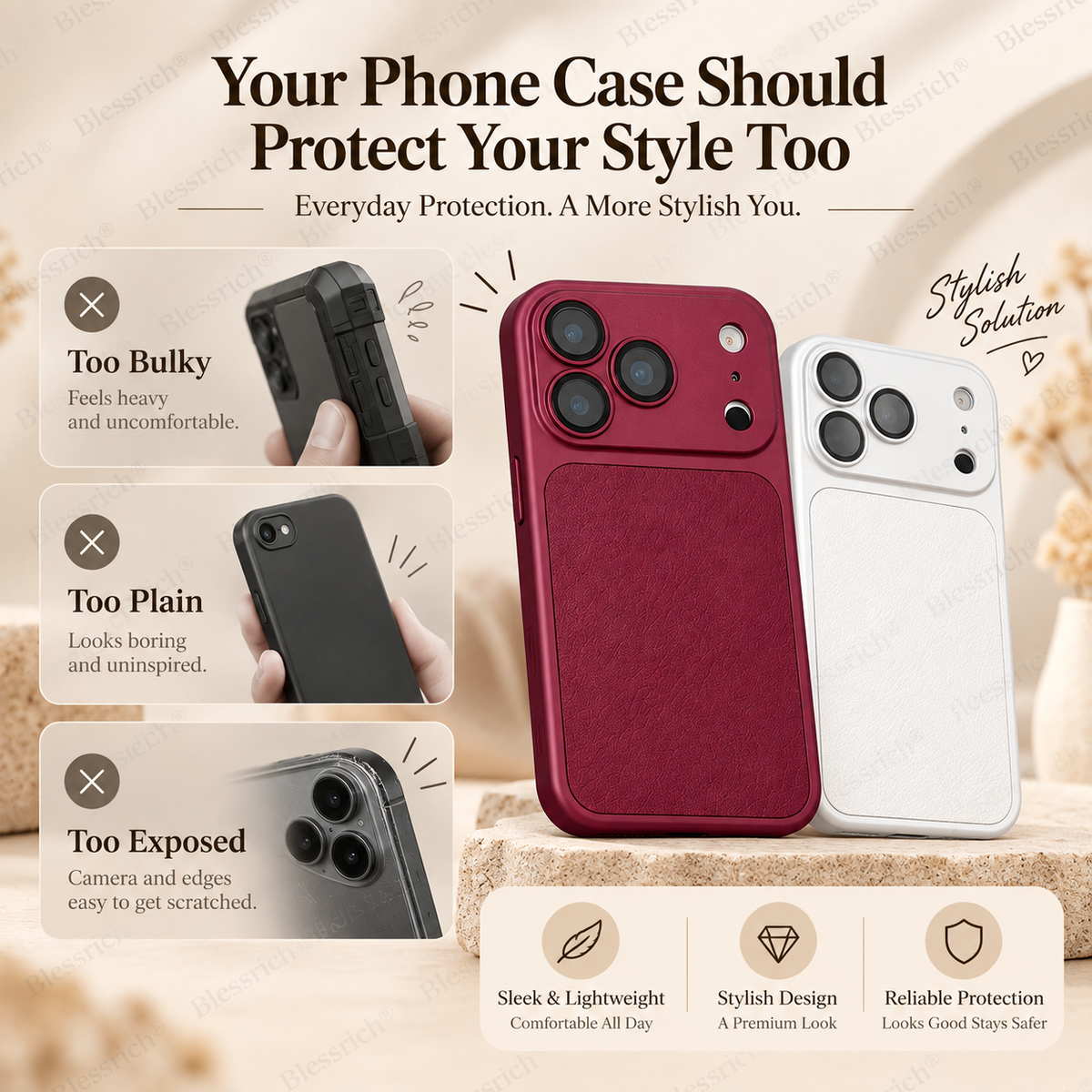 Soft Phone Case with Faux Leather Finish – product image