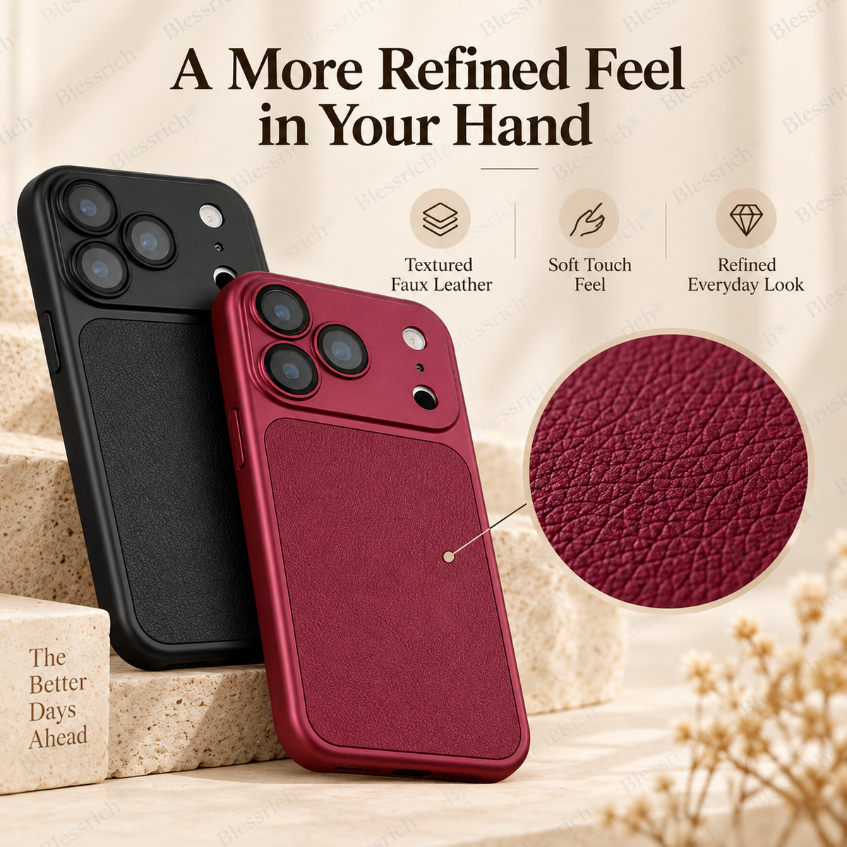 Soft Phone Case with Faux Leather Finish – product image