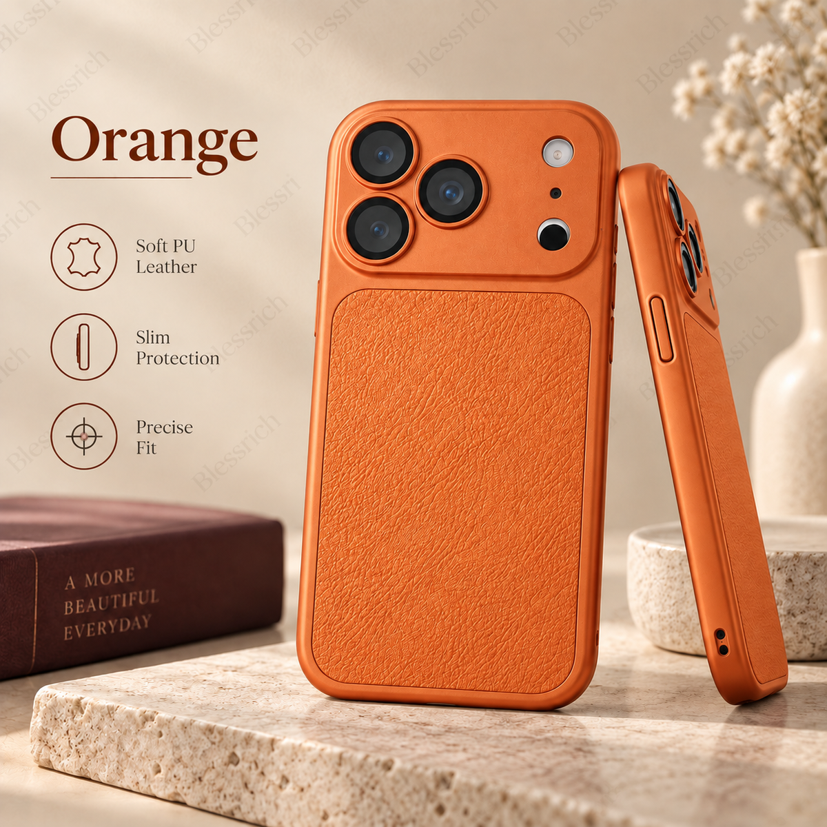 Soft Phone Case with Faux Leather Finish – product image
