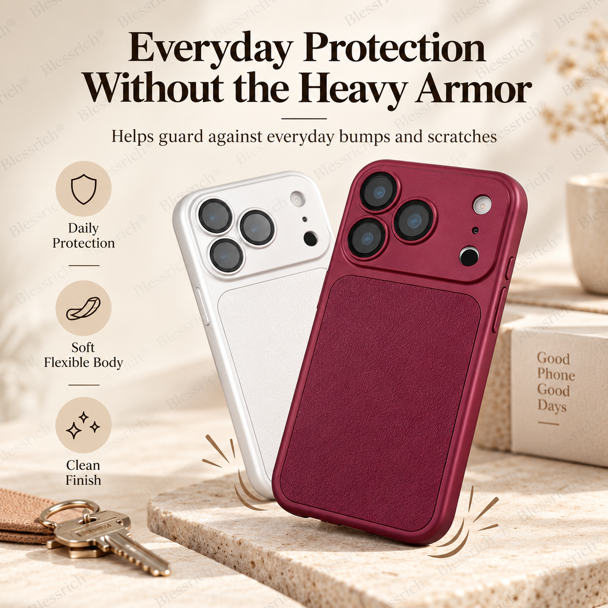 Soft Phone Case with Faux Leather Finish – product image