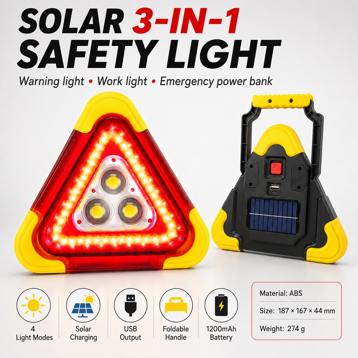 Portable Roadside Warning & Work Light – product image