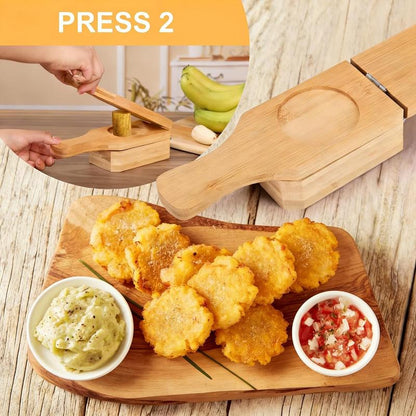 🍌 2-in-1 Wooden Tostones and Plantain Press