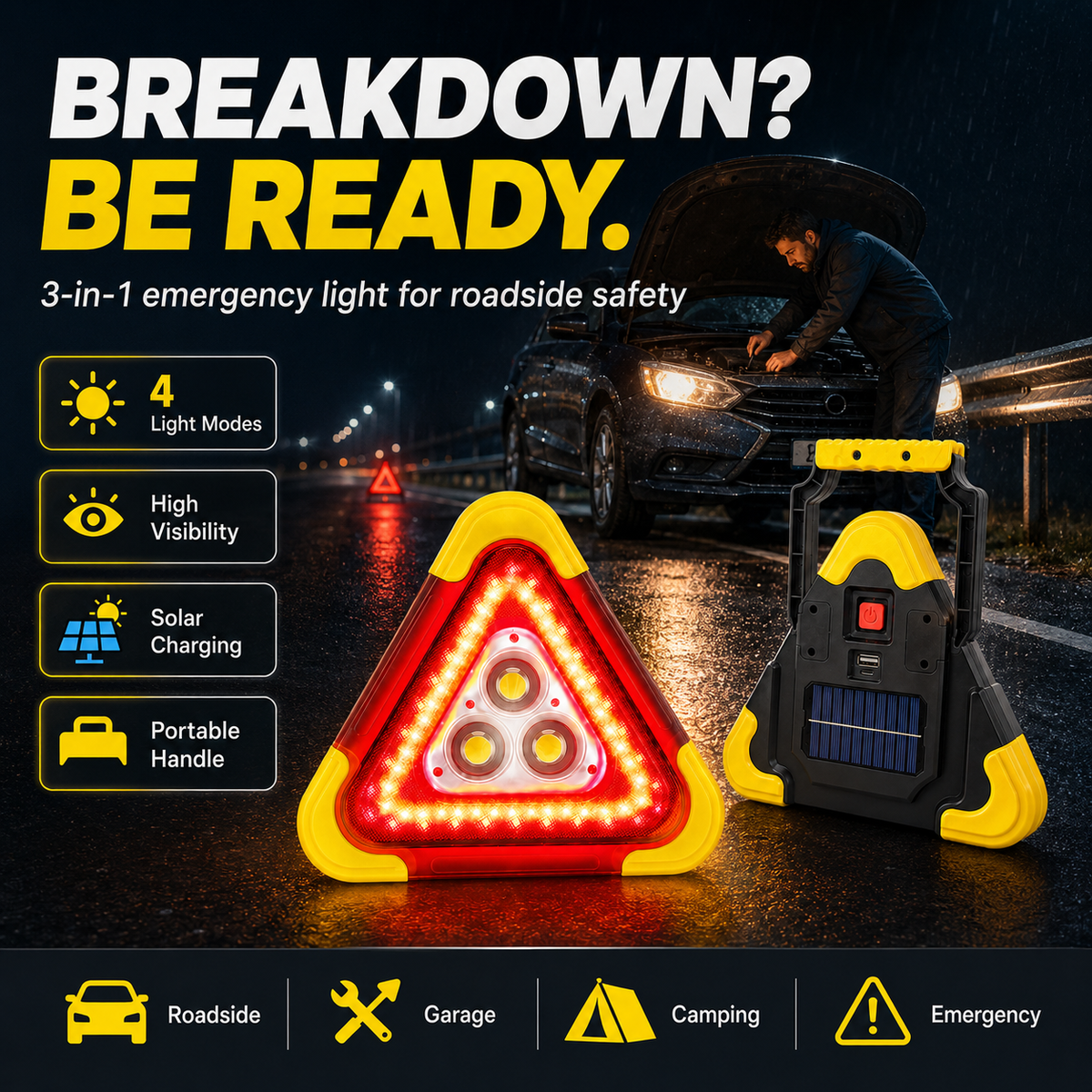 Portable Roadside Warning & Work Light – product image