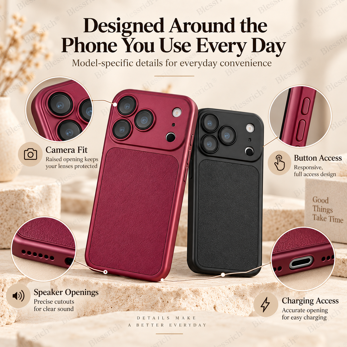 Soft Phone Case with Faux Leather Finish – product image