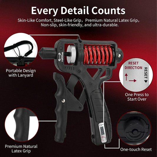 💪 Adjustable Hand Grip Strengthener with Counter