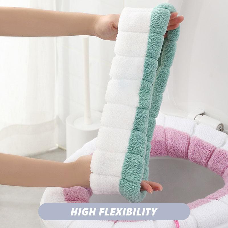 Knitted Toilet Seat Cover with Handle – product image