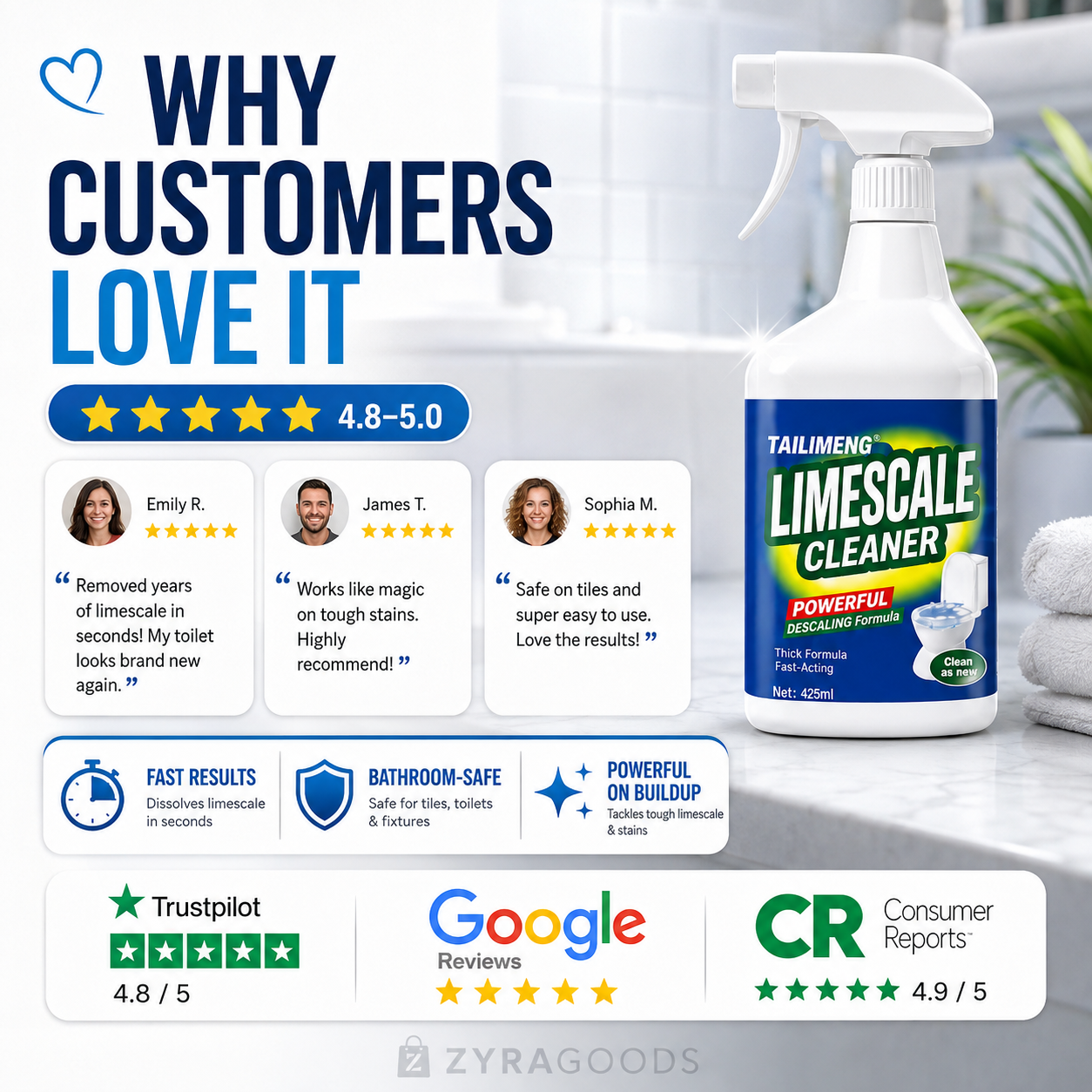 Bathroom limescale cleaner spray – product image 8