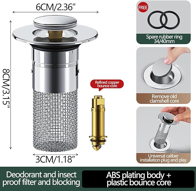 Pop-Up Sink Drain Filter – product image