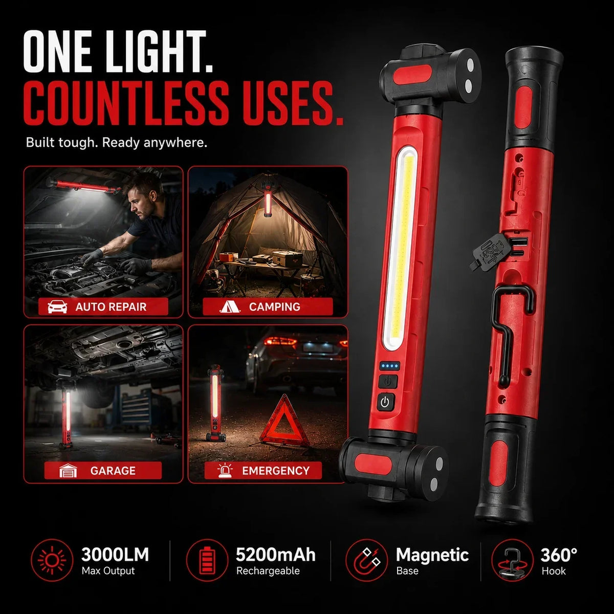 Rechargeable Magnetic LED Work Light – product image