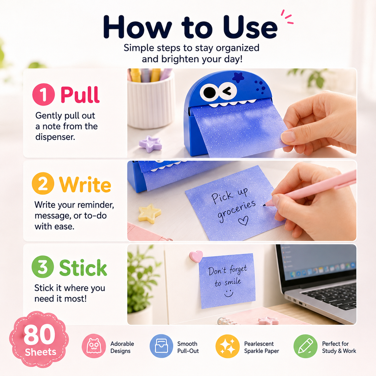 Continuous-Dispensing Translucent Sticky Notes – product image