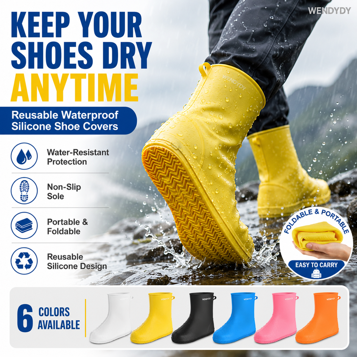 Waterproof Reusable Shoe Covers – product image
