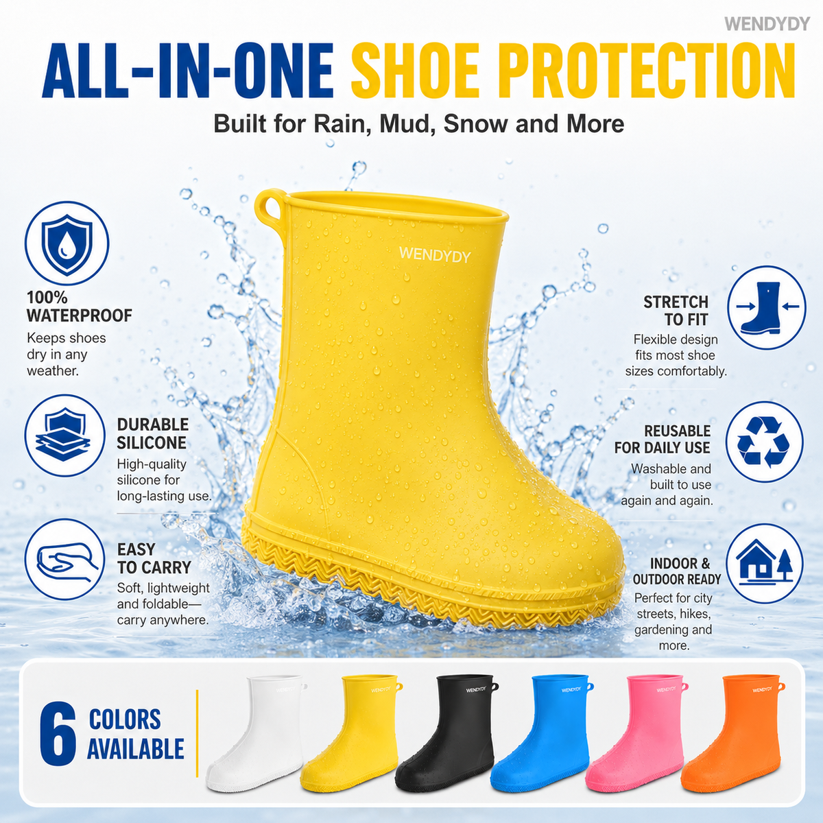 Waterproof Reusable Shoe Covers – product image