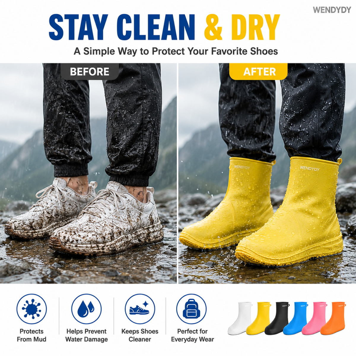 Waterproof Reusable Shoe Covers – product image