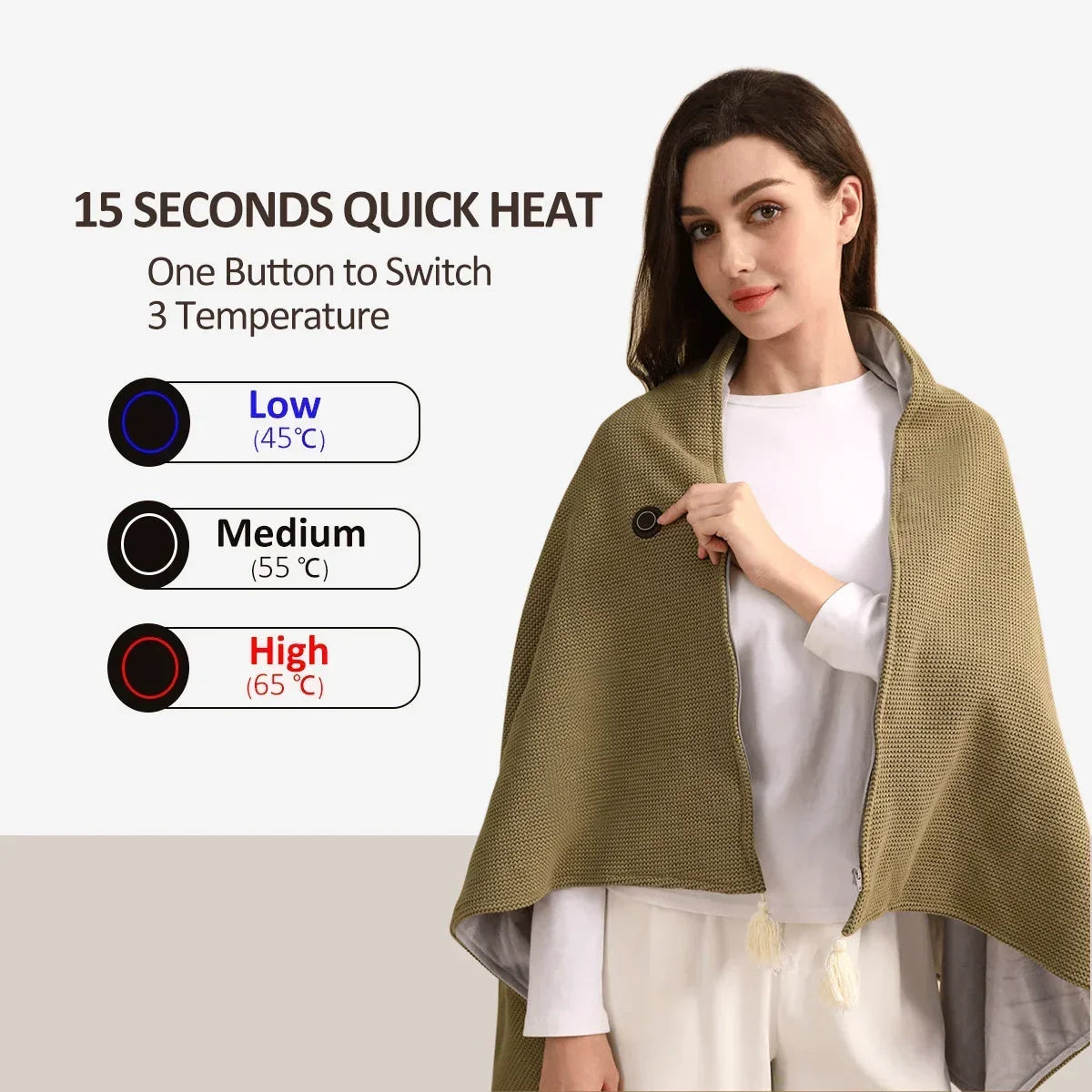 Portable Electric Heated Blanket & Shawl – product image
