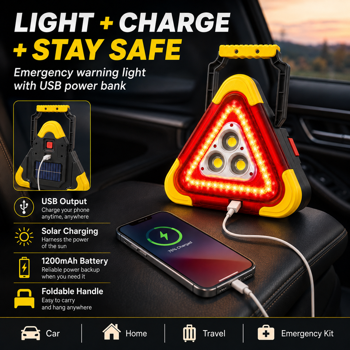 Portable Roadside Warning & Work Light – product image