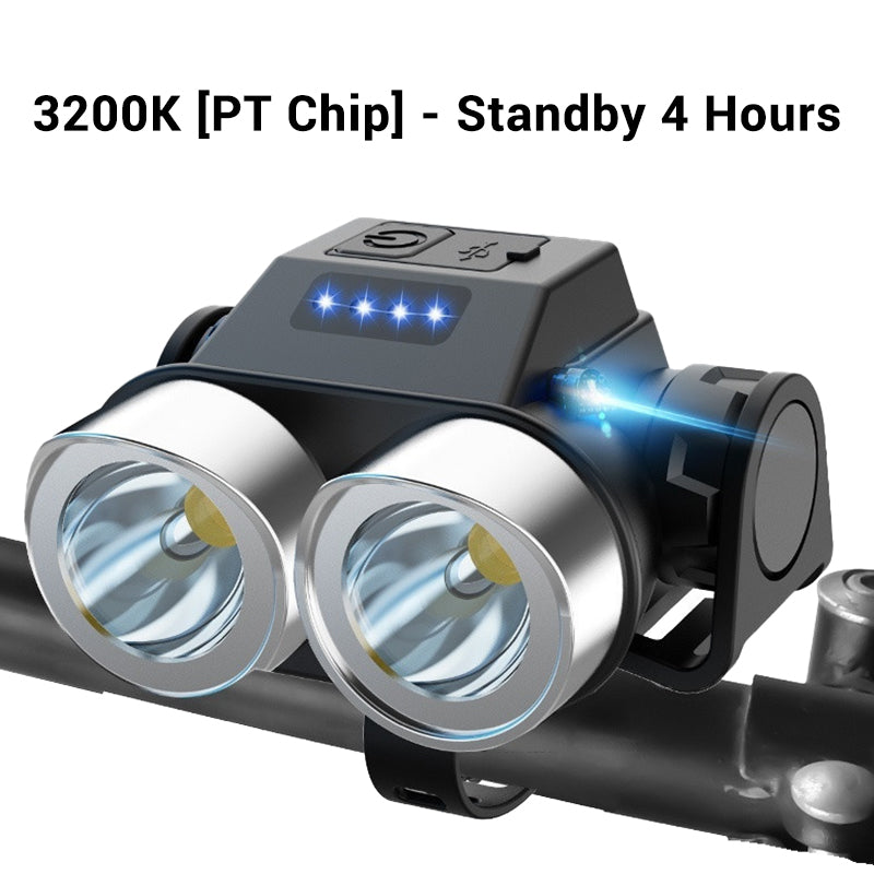 Portable Dual-Head LED Bike Light – product image