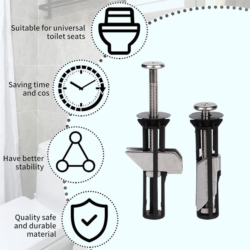 Stainless Steel Toilet Seat Fixing Kit – product image