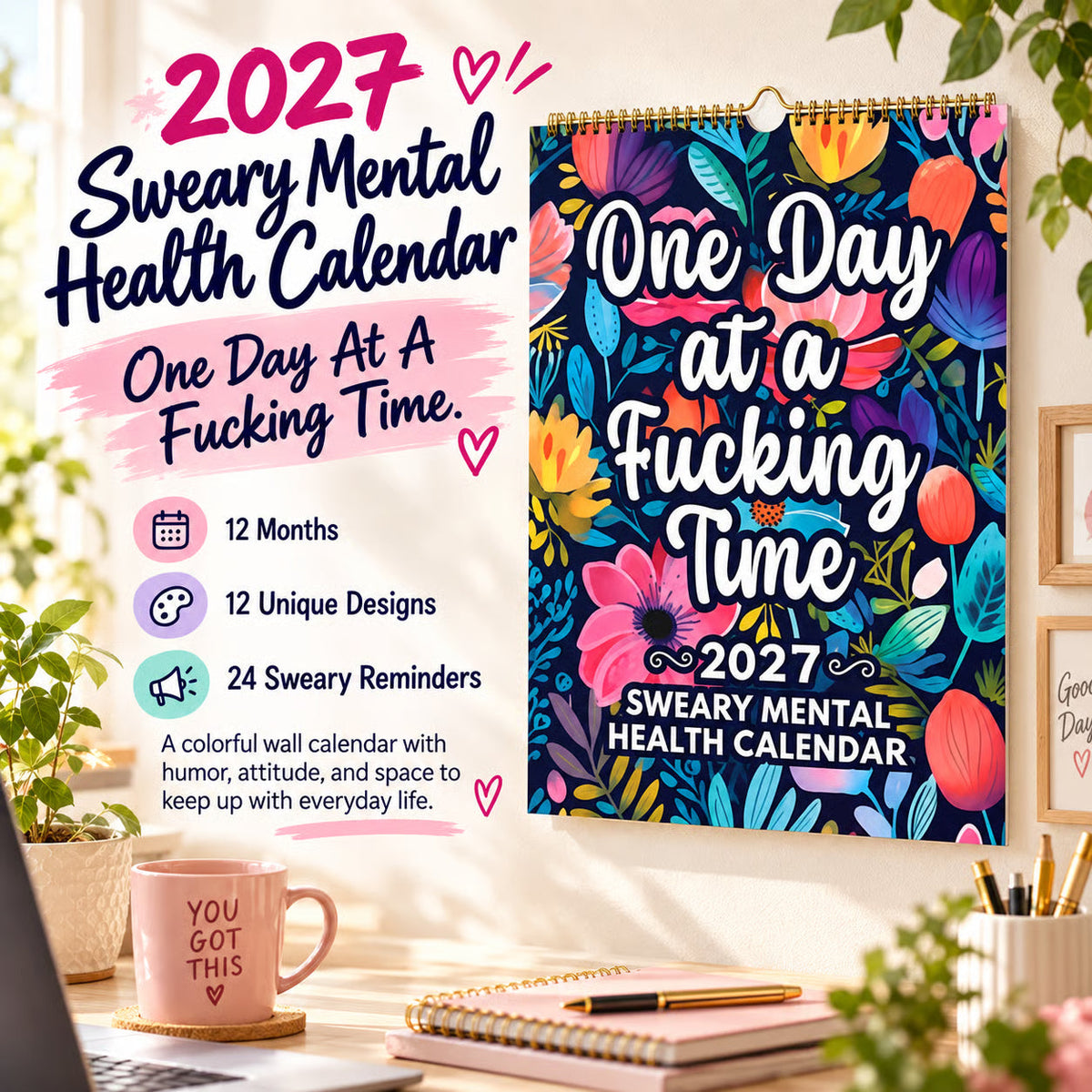 2027 Sweary Humor Wall Calendar – product image