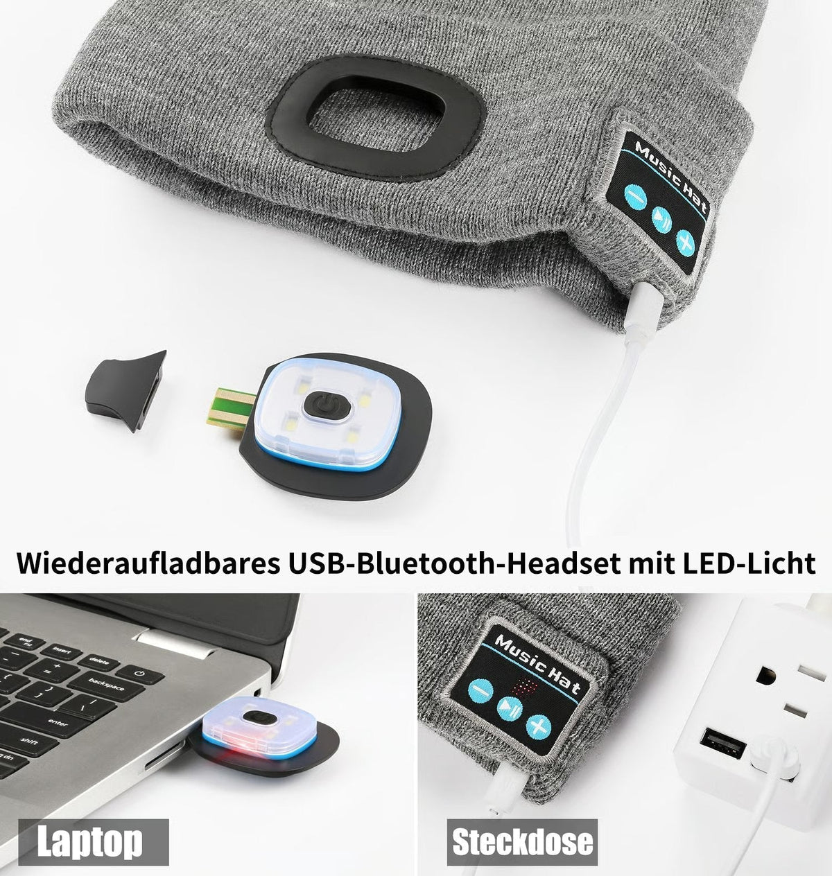Bluetooth Beanie with LED Light – product image