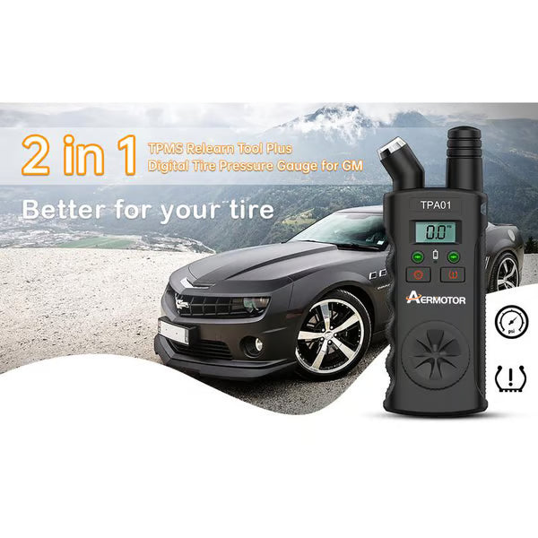 TPMS Relearn Tool and Tire Pressure Gauge – product image