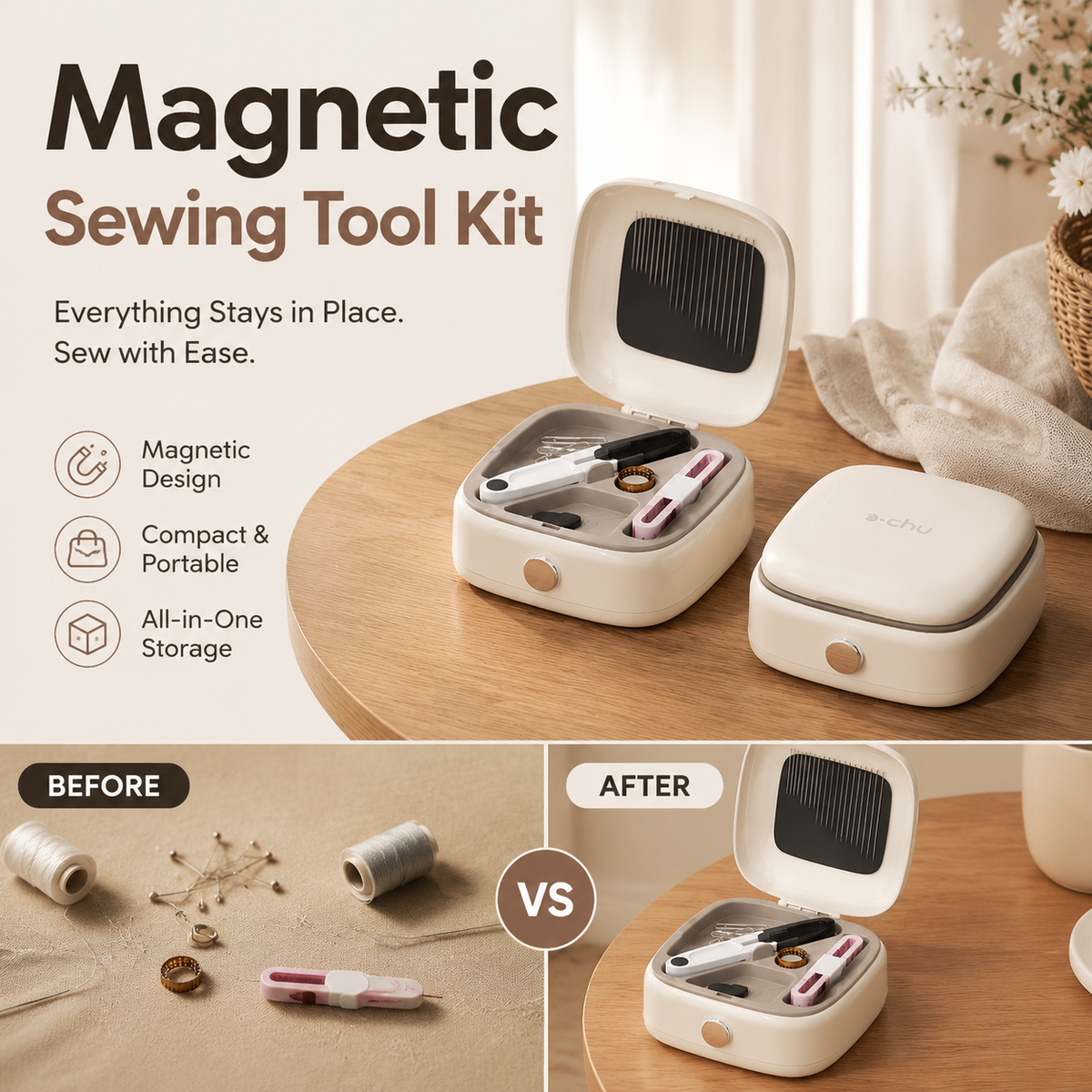 Magnetic Sewing Kit with Organizer – product image