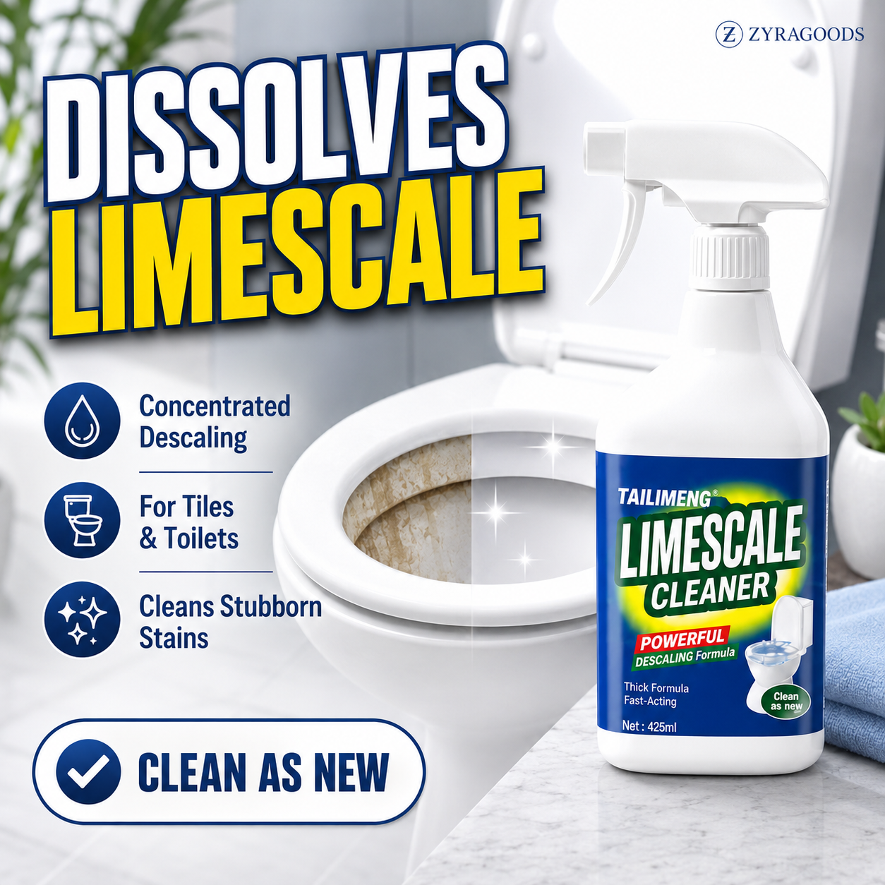 Bathroom limescale cleaner spray – product image 1