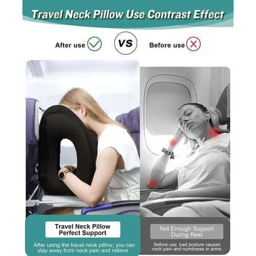 Inflatable Ergonomic Travel Pillow – product image