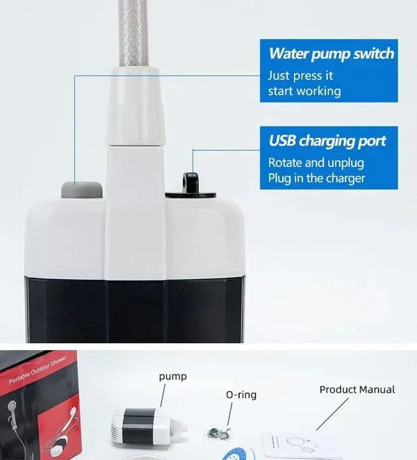 ✨Portable Camping Shower with Adjustable Flow🚿