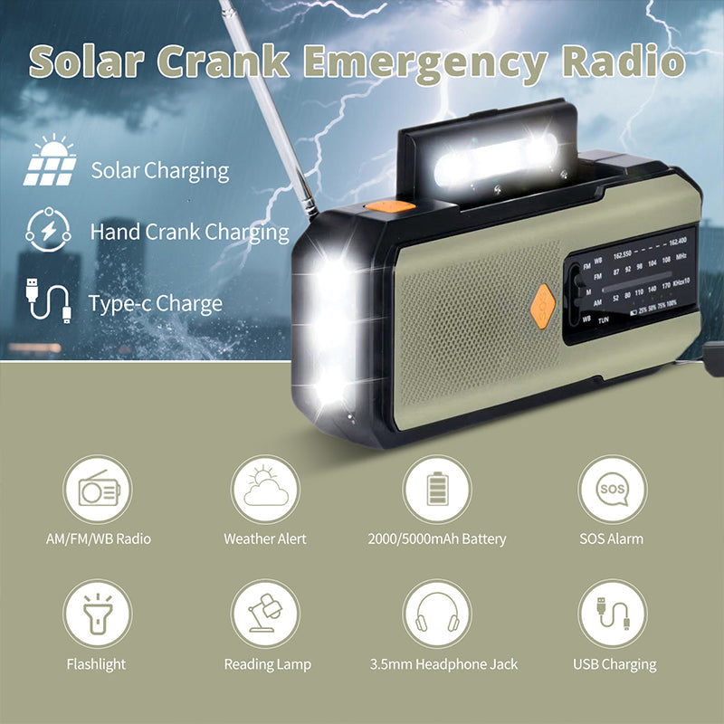 Solar Hand-Crank Emergency Radio – product image