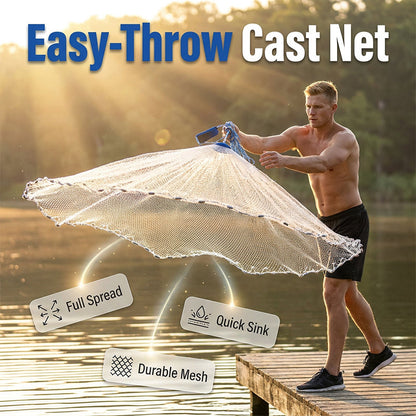 🎣 LIMITED-TIME 50% OFF! ✨ Easy-Throw Cast Net – Heavy-Duty Mesh, Rapid Sinking, Versatile 🌊