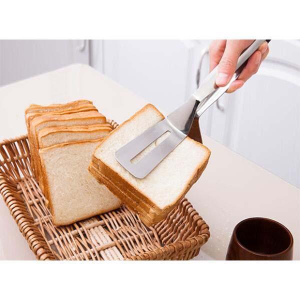 Stainless Steel Kitchen Tongs with Spatula – product image