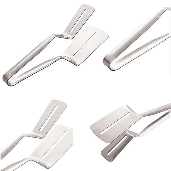 Stainless Steel Kitchen Tongs with Spatula – product image