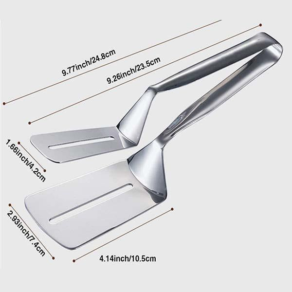 Stainless Steel Kitchen Tongs with Spatula – product image