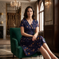 🌸 V-Neck Floral Midi Dress with a Flattering Twist Waist