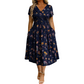 🌸 V-Neck Floral Midi Dress with a Flattering Twist Waist