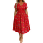 🌸 V-Neck Floral Midi Dress with a Flattering Twist Waist