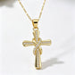 💫 Buy 1, get 1 free! ✨ Sparkling Twisted Cross Pendant Necklace – Gold Plated Alloy + Cubic Zirconia – Unique Design for Women