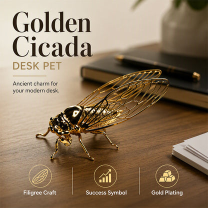 Antique Filigree Cicada Ornament Exquisite Desktop Tea Pet Gift