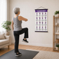 🧘 Chair Tai Chi Workout Poster with 16 Illustrated Movements