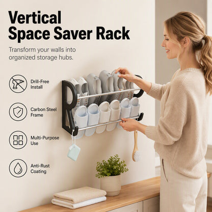 Drill-Free Wall-Mounted Shoe Rack