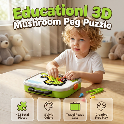 🍄 Creative 3D Mushroom Peg Puzzle with 492 Colorful Pieces